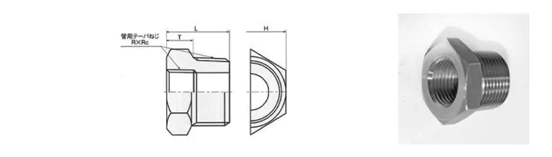 六角（八角）ブッシングの図面