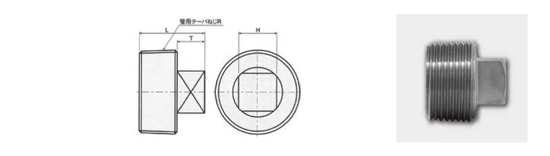 四角プラグの図面