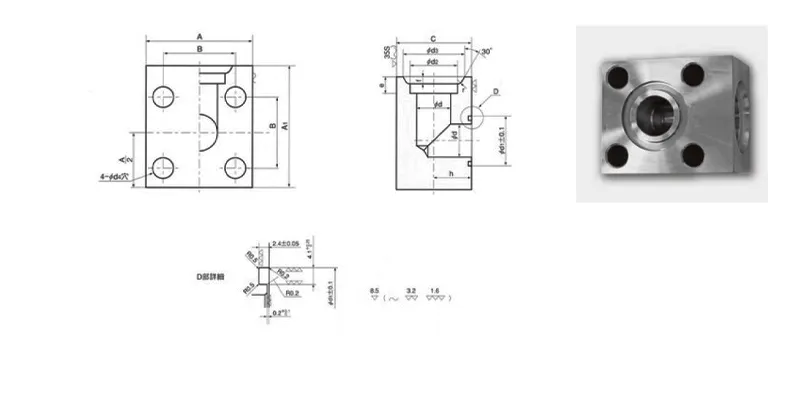 油圧用管フランジの図面